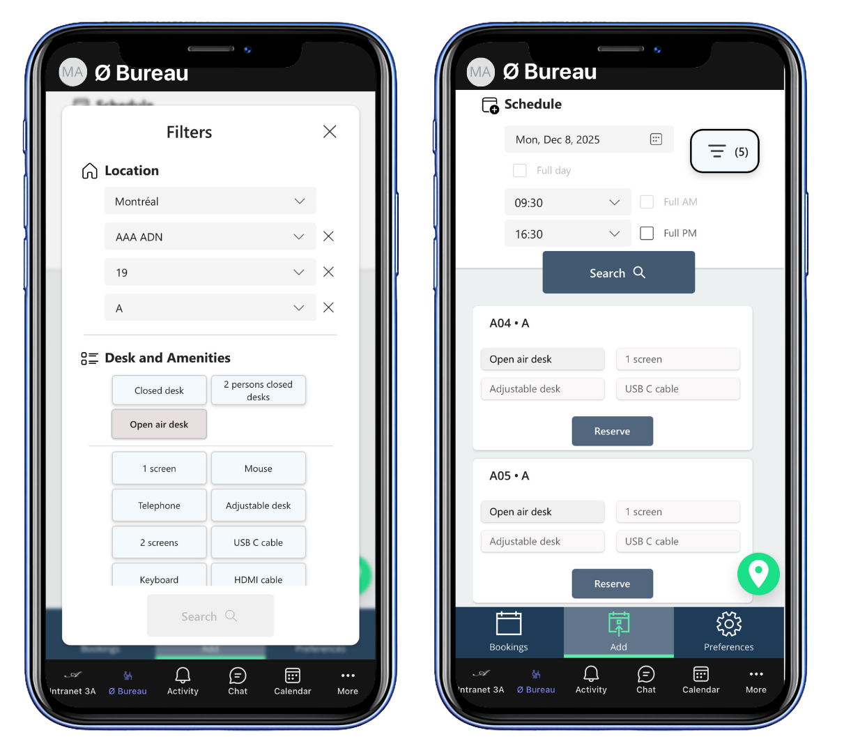 mobile user interface for o'bureau